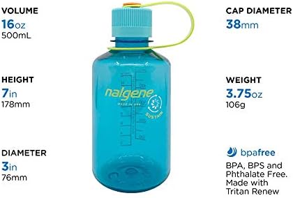 Nalgene Sustain Tritan BPA-Free Water Bottle Made with Material Derived From 50% Plastic Waste, 16 OZ, Wide Mouth (Aubergine Sustain )