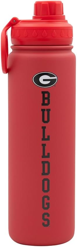 Georgia Bulldogs Water Bottle - Red Double Walled Stainless Steel 24 oz Keeps Drinks Cold or Hot