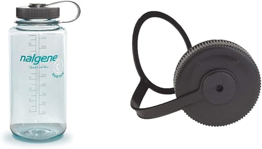 Nalgene Sustain Tritan BPA-Free Water Bottle Made with Material Derived from 50% Plastic Waste, 32 OZ, Wide Mouth