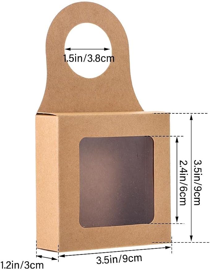 HomeSoGood 20Pcs Kraft Paper Wine Bottle Box with Window Hanging Foldable Gift Boxes for Gifts Candy Holds Wine Bottles Decoration
