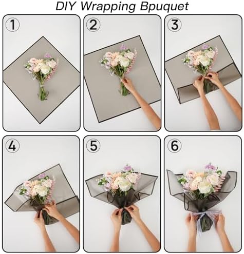 fondleadmiringly Flower Wrapping Paper, Flower Shop Paper, Waterproof Wrapping Paper, semi Transparent Wrapping Paper (1-gold) 20 sheets