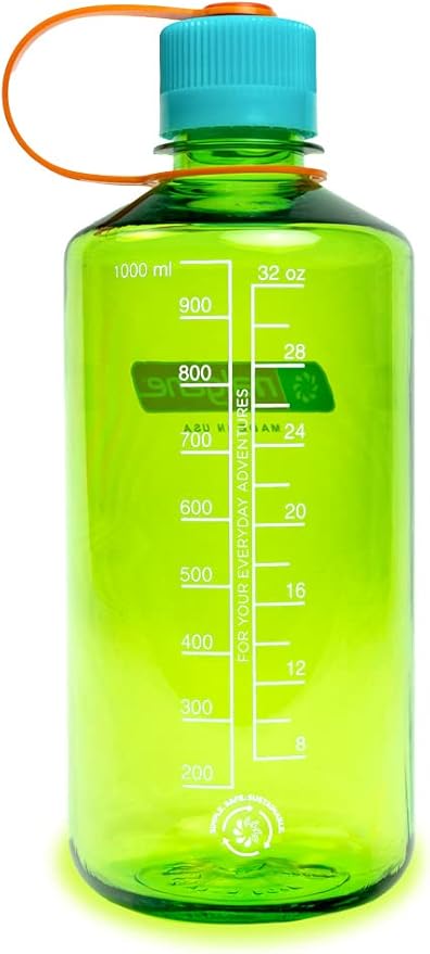 Nalgene Sustain Tritan BPA-Free Water Bottle Made with Material Derived from 50% Plastic Waste, 32 OZ, Narrow Mouth, Pear