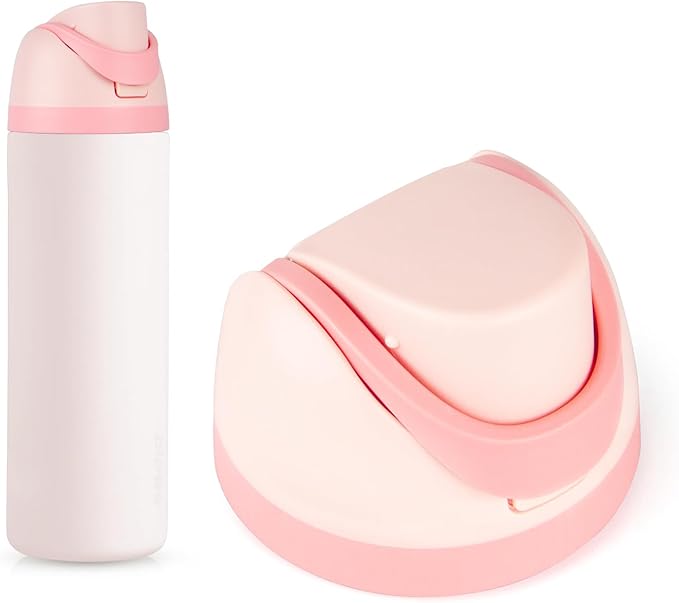Replacement Lid for Owala Freesip, Compatible with Owala 16oz, 24oz, 32oz, 40oz Cups, One-Button Leak-Proof Water Bottle Top Lid, BPA-Free Lid Replacement Accessories (Pink)