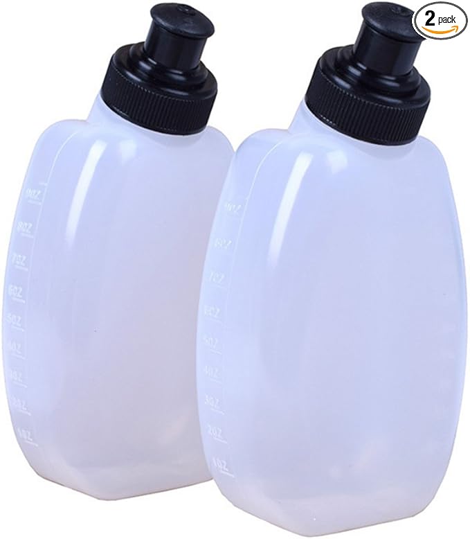 Sports Running Water Bottles - Pack of 2, for Hydration Belt or Vest - Ideal for Running Hiking Cycling (280ml/10oz)