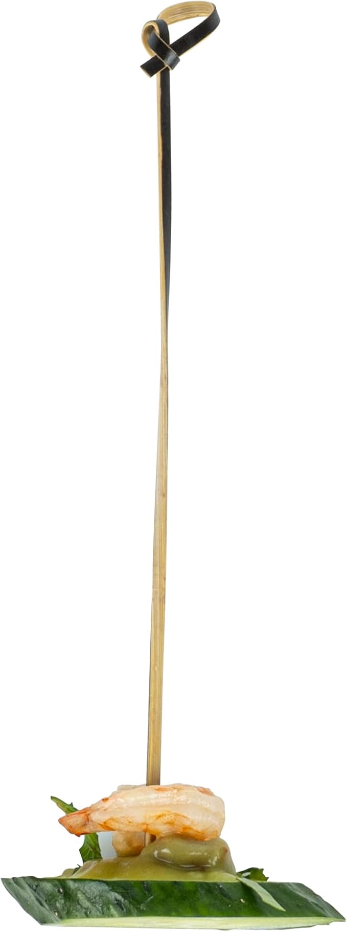 Restaurantware 6 Inch Twisted Bamboo Skewers 1000 Sturdy Disposable Bamboo Food Picks - Sturdy Looped Knot Black Bamboo Appetizer Picks Sustainable For Serving Appetizers and Cocktail Garnishes