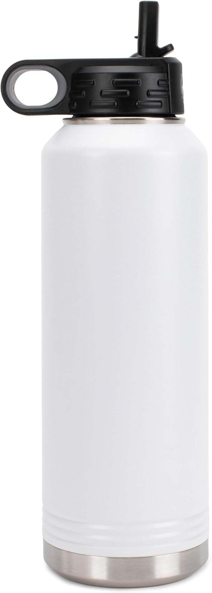 Elanze Designs Dog Dad Pawprint White 32 ounce Stainless Steel Water Bottle With Straw