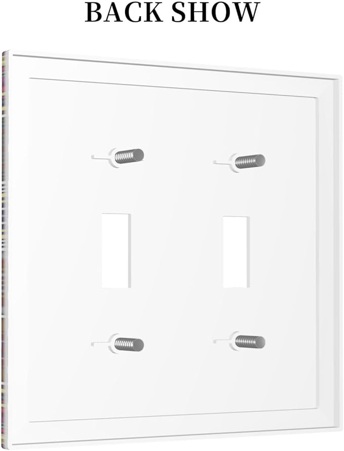 Morocco Talavera Mexican Tiles Printed Colroful Mandala Double Toggle Light Switch Covers 2 Gang Wall Plate Dual Decorative Switchplate Electrical Faceplate for Kitchen Bathroom Bedroom Decor