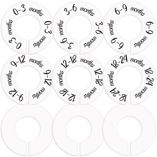 9pcs Closet Dividers Baby Clothes Organizers from Newborn to Toddler and,Applicable to Nursery Baby Clothes Size Age Dividers Fits 1.5" Rod