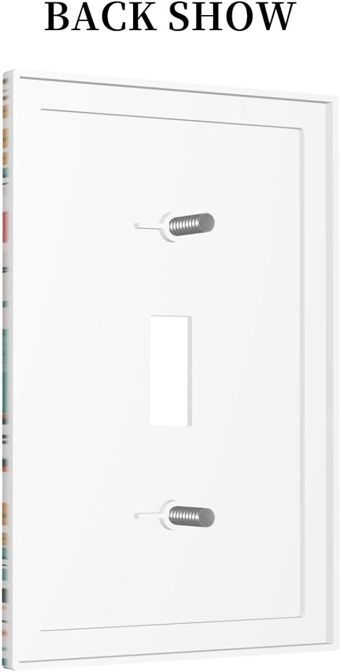 Rustic Floral Boho Colorful Flower 1 Gang Light Switch Covers Single Toggle Wall Plate Decorative Switchcover Electrical Switchplate for Farmhouse Bathroom Bedroom Kitchen Decor