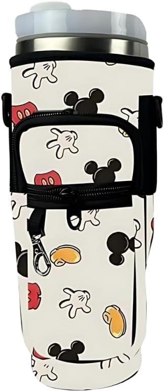 Prime Choice Theme Park Inspired 30oz / 40oz Water Bottle Holder Sleeve Water Bottle Sling Carrier Bag Compatible With 30oz / 40oz Stanley, Simple Modern Tumbler (Classic Mouse)