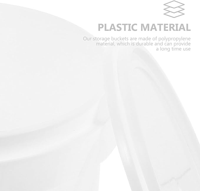 BESTonZON 2pcs Toy Portable Handle Bucket, Heavy Food Grade Household Kids Tub Ice Treasure Duty Container Buckets, 2L Storage Bucket