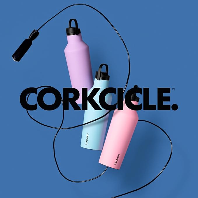 Corkcicle Sport Canteen Insulated Tumbler, Periwinkle, 32 oz – Reusable Water Bottle Keeps Beverages Cold for 25 Hours & Hot 12 Hours – Cupholder Friendly Tumbler with Screw-On Cap
