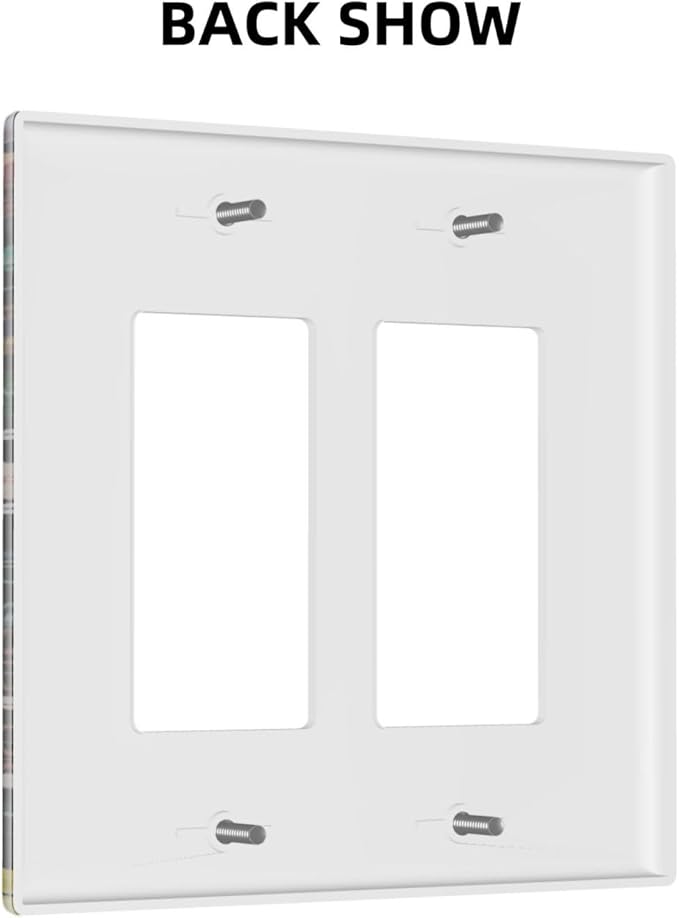 Vintage Colorful Flower Boho Floral Rustic Dark Leaves 2 Gang Rocker Decora Light Switch Covers Dual Outlet Covers Wall Plate Decorative Switchplate Electrical Faceplate GFCI for Farmhouse Bedroom