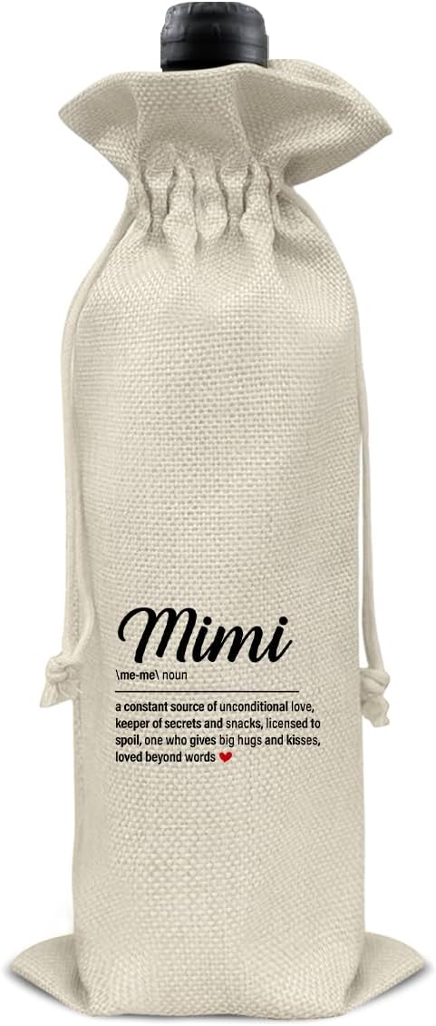 Mimi Gifts Wine Bag Mimi Gifts for Grandma Birthday Mother's Day Mimi Definition Wine Gift Bag