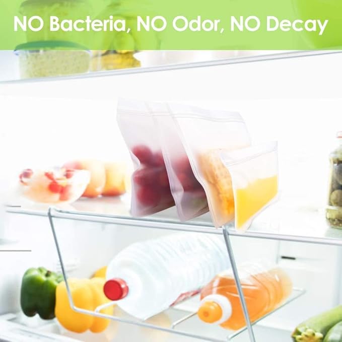 ISTAD Plastic Bag, Red, Pack of 60, Comprises: 30 bags (0.4 l) and 30 bags (1 l), Can be used over and over again since it can be re-sealed.