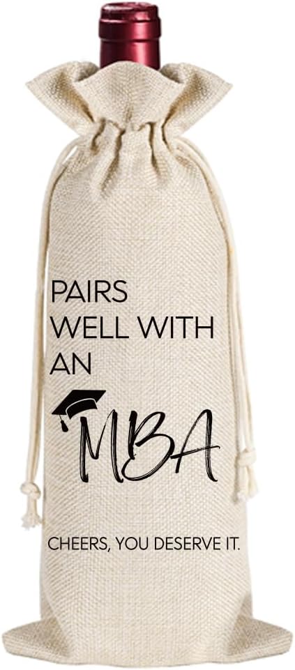 Qubereeree School Graduation Gifts, MBA Degree Graduation Wine Bag, Pairs Well With An MBA Wine Gift Bag, Funny MBA Graduation Gifts, University College Students Graduation Gifts for Him Her-23