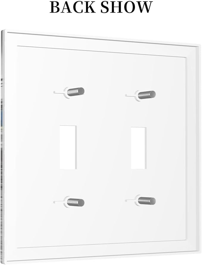 Vintage Country Old Blue Truck Double Toggle Light Switch Cover Decorative Rustic Automobile 2 Gang Wall Plate Electrical Faceplate Switchplate for Bathroom Bedroom Living Room Decor