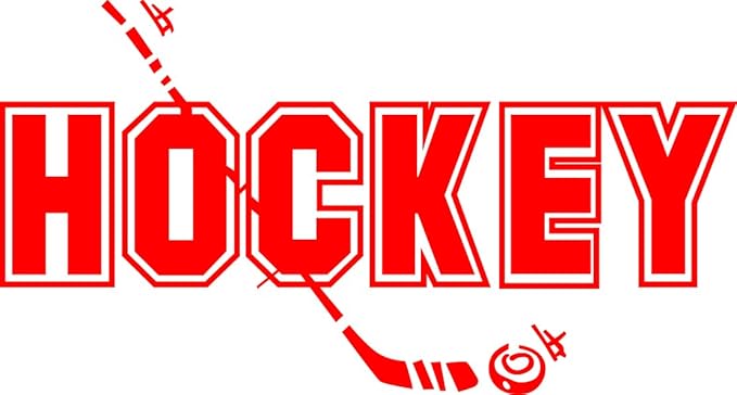 Hockey Stickers Decals Sports Decor Home Office Gym Fitness Motivation Pattern Sports Art Decor Wall Mural Red 23 X 10 in