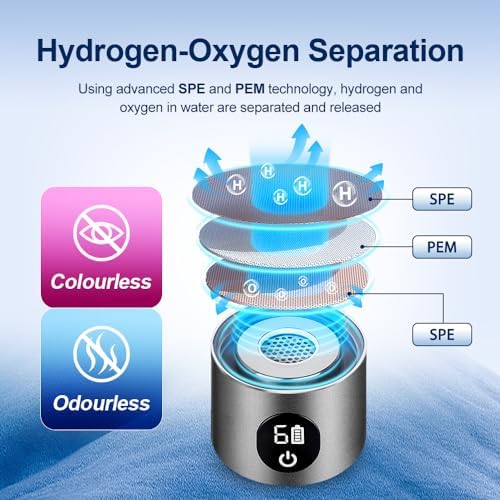 BAVAP Hydrogen Water Bottle 14.1oz Hydrogen Water Bottle Hydrogen Hydro Water Bottle 3-in-1 functionality pro Hydrogen Water Generator hydrolify,Hydrogen Water Bottle Generator (intelligent400ml)