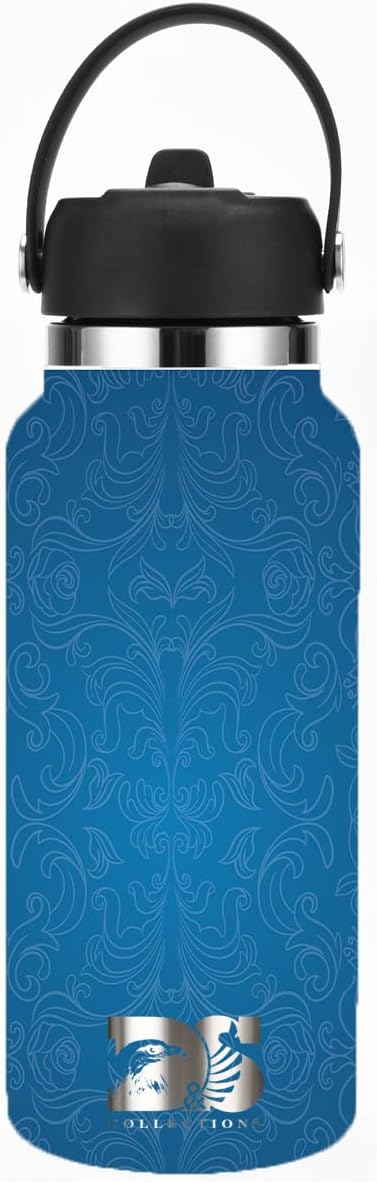 32oz Stainless Steel Sports Water Bottle with Straw Lid - Leak-Proof, Durable Design for Hydration on the Go During Workouts, Travel & Outdoor Activities, Large, Blod Blue