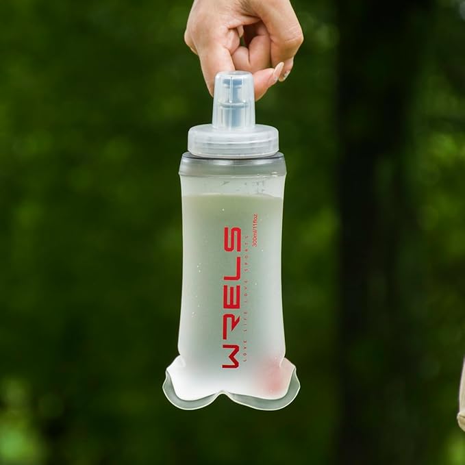 Soft Flasks Soft Running Water Flask Collapsible Soft Water Bottles Small BPA-Free for Sports Hiking Hydration Pack 500 ml/17oz，300 ml/10oz（300ml,red）