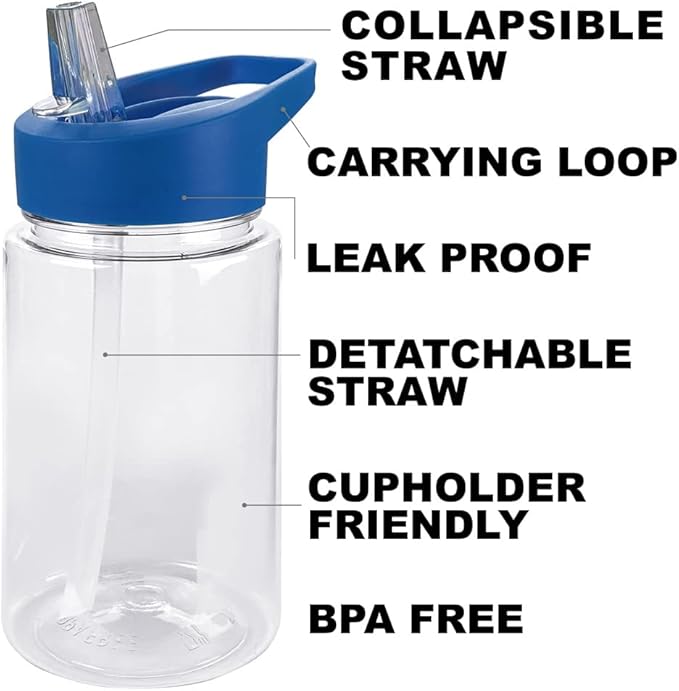 LOGOVISION PJ Masks Kids Tritan Plastic Water Bottle with Straw Lid and Handle, Reusable Tumbler for Toddlers, Unisex for Girls and Boys, 12oz, Big Catboy