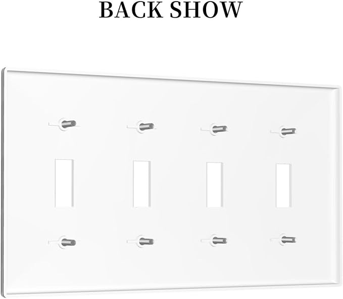 Black Witchy Skeleton Skull Gothic Sun Moon Quad Toggle Novelty Light Switch Covers Decorative Unique 4 Gang Wall Plate Electrical Faceplate Switchplate for Bedroom Bathroom Decor