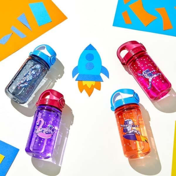 Nalgene Sustain Tritan BPA-Free Kids On The Fly Water Bottle Made with Material Derived from 50% Plastic Waste, Leak Proof, Durable, BPA Free, Carabiner Friendly, Reusable, 12 oz
