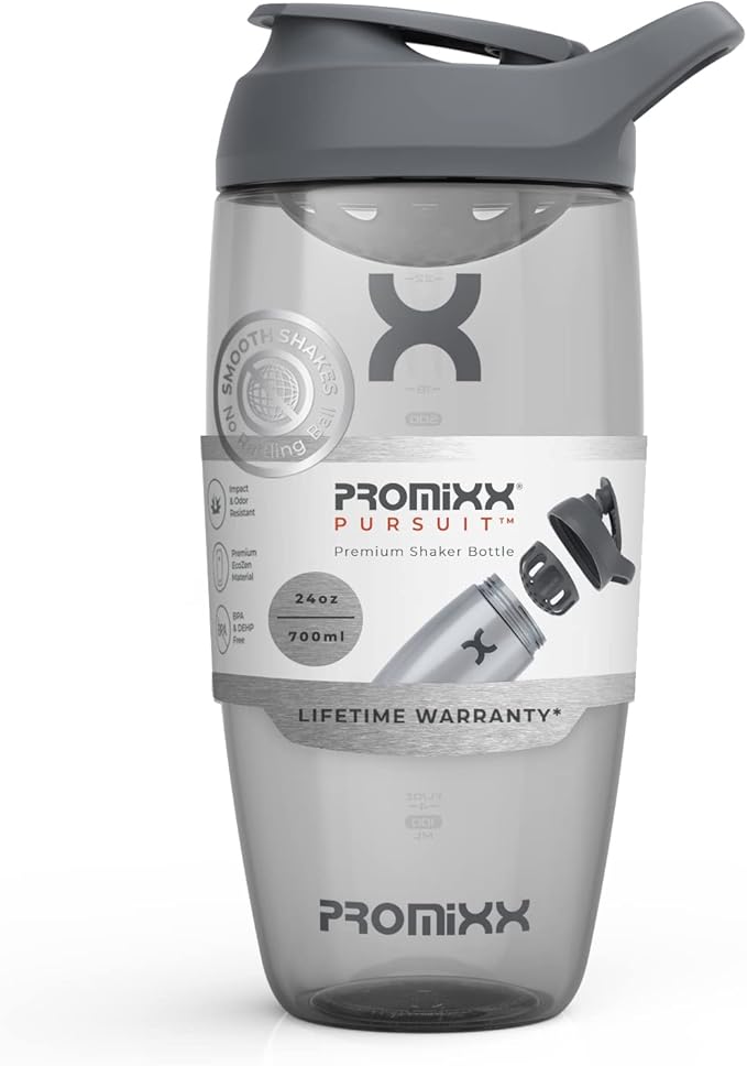 Promixx PURSUIT Protein Shaker Bottle – Premium Sports Blender Bottles for Protein Mixes and Supplement Shakes – Easy Clean, Durable Protein Shaker Cup