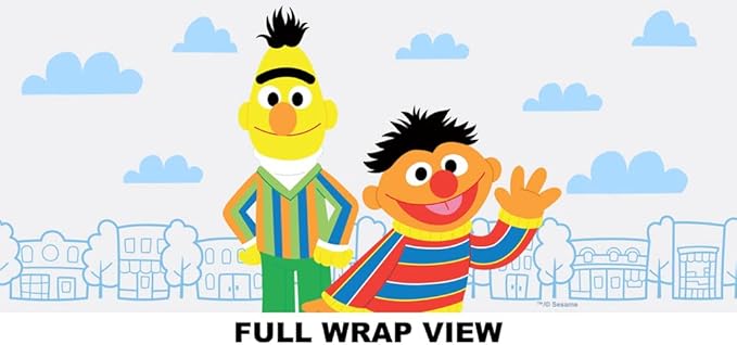 LOGOVISION Sesame Street Kids Tritan Plastic Water Bottle with Straw Lid and Handle, Reusable Tumbler for Toddlers, Unisex for Girls and Boys, 12oz, Big Burt and Ernie