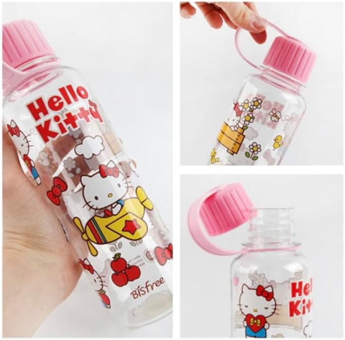 Hello Kitty 18oz (480ml) Water Bottles - 2 in One Pack - BIS & BPA Free - Aesthetic Bubble Wrap Packaging - For Indoor Outdoor Use - All Ages