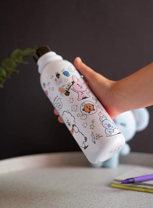 Official Kawaii Water Bottle 500ml Merchandise / 17OZ, Stainless Steel, Vacuum Insulated Water Bottle, Double Wall Reusable Water Bottle With Carabiner, BPA Free - Kawaii Stuff