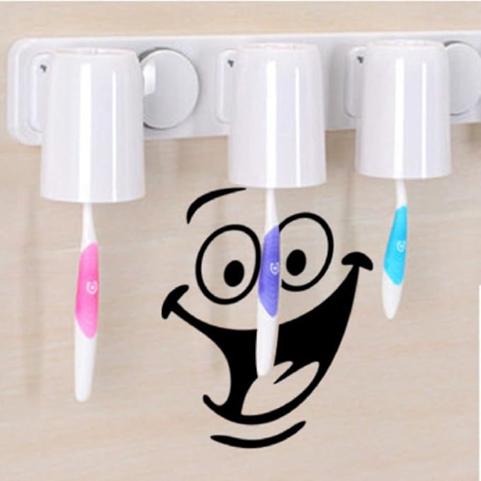 Funny Animation Big Eyes Cute Toilet Wall Decal Bathroom Home Sticker Bedroom Kitchen Art Picture DIY Murals Vinyl Paper Decoration Wallpaper for Children Potty Training Nursery Baby Teen Senior