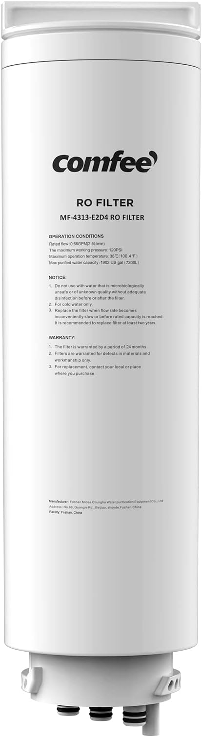 Comfee' CFU30R5AWW-FR Filter, Replacement RO Filter for CFU30R5AWW 1000GPD Reverse Osmosis System, 2-year Lifespan