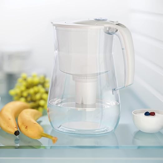 AQUAPHOR Opal 12 Cup Premium Water Filter Pitcher White, includes 1 x B15 Filter. Countertop Design, with Easy Fill flip top lid, Reduces limescale & Chlorine