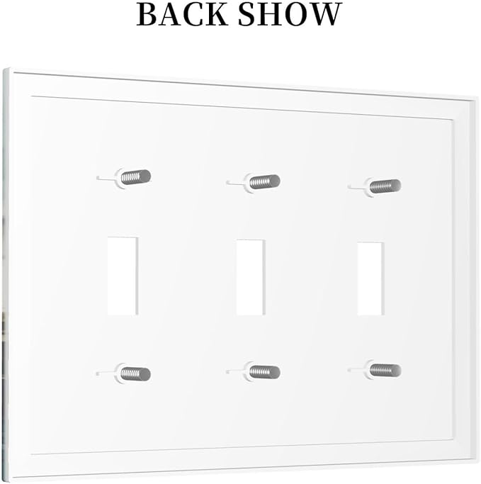 Boho Mountain Forest Abstract Sunset Sunrise Sun 3 Gang Light Switch Covers Triple Toggle Wall Plate Decorative Switchplate Electrical Faceplate for Country Bathroom Bedroom Decor