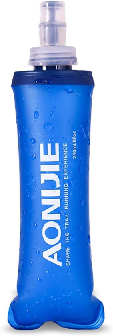 Azarxis TPU Soft Flask Running Collapsible Water Bottles BPA-Free Running Flask 250ml / 500ml for Hydration Pack - Ideal for Running Hiking Cycling Climbing (250ml/8.45oz)