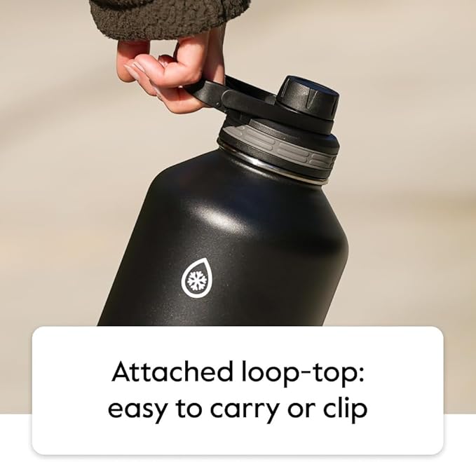 ThermoFlask 16 oz Double Wall Vacuum Insulated Stainless Steel 2-Pack of Water Bottles, Purple/Orange