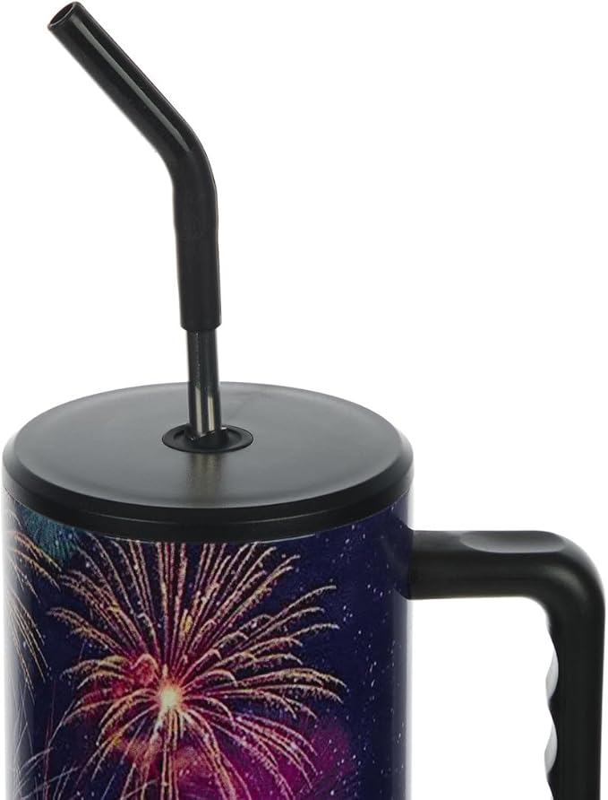 4th of July Americana Fireworks & Flags 40 Oz Stainless Steel Tumbler