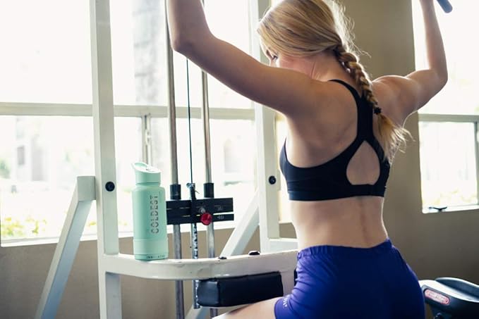 Coldest Sports Water Bottle with Straw Lid Vacuum Insulated Stainless Steel Metal Thermos Bottles Reusable Leak Proof Flask for Sports Gym (40 oz, Camo Flag)