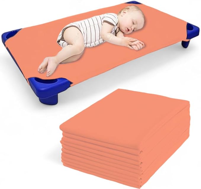 Pack of 24 Cot Sheet for Daycare Preschool Cot Bed -Polyblend Fabric with Corner Elastic Cots Sheets Fits On 22" X 52" Inches Size Toddler and Preschool Daycare Cot Tango 22 X 52 Size