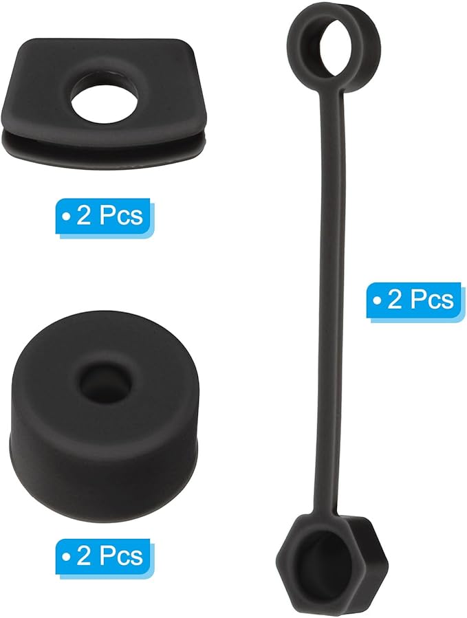 PATIKIL Silicone Spill Stopper for Straw Cup 2.0 40oz/ 30oz, Set of 12 Tumbler Accessories Including 4 Straw Cover Cap, 4 Square Spill Stopper and 4 Round Leak Stopper, Black