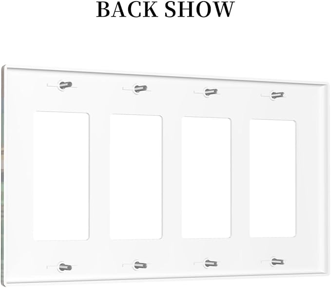 Cartoon Animal Zebra Leopard Giraffe Bird Leaf 4 Gang Rocker Decora Nursery Light Switch Cover Decorative Outlet Covers Wall Plate Electrical Faceplate Switchplate GFCI for Kidroom Decor