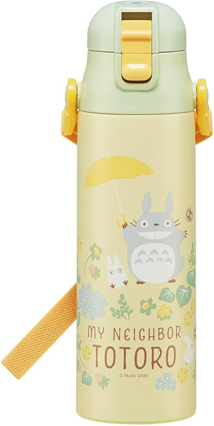 Skater SDC6N-A My Neighbor Totoro Sanpomichi Ghibli Children's Stainless Steel Water Bottle, Direct Drinking 20.9 fl oz (580 ml)