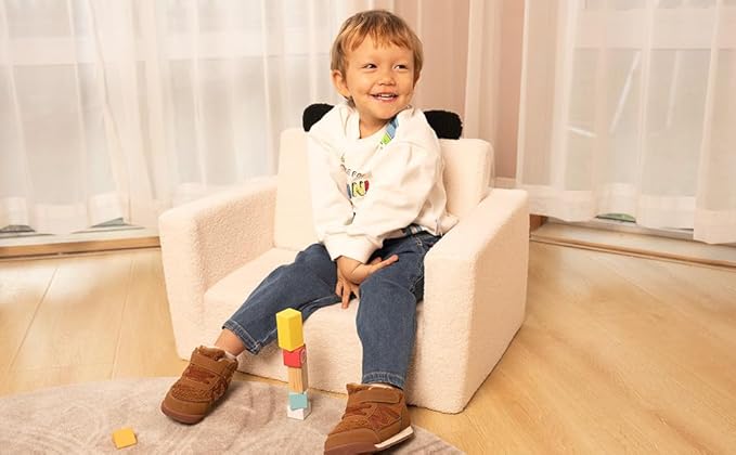 LonSEA Furniture, Panda, Baby Chair for Toddler, Toddler Bed, Convertible Sofa to Lounger - Comfy 2-in-1 Flip Open Couch/Sleeper for Kids, Kids Couch,Toddler Couch,White