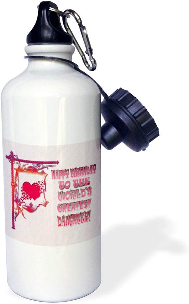3dRose Happy Birthday to the worlds greatest Daughter. Popular saying. -Sports Water Bottle, 21oz , 21 oz, Multicolor