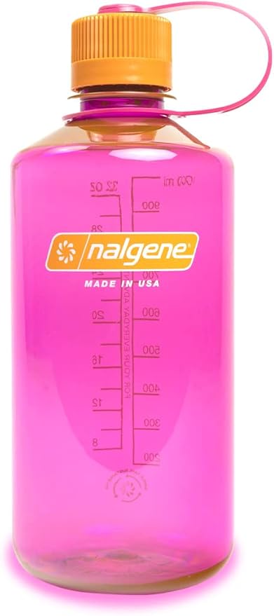 Nalgene Sustain Tritan BPA-Free Water Bottle Made with Material Derived from 50% Plastic Waste, 32 OZ, Narrow Mouth, Flamingo Pink