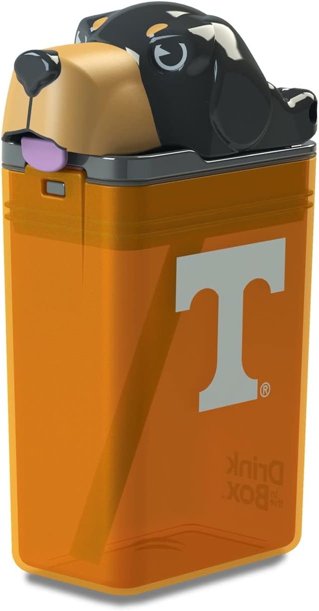 Reusable Water Bottle | Officially Licensed NCAA Sports Bottle | BPA Free | Dishwasher Safe | Coon Hound Smokey Mascot | 8 oz Drink in the Box - The University of Tennessee