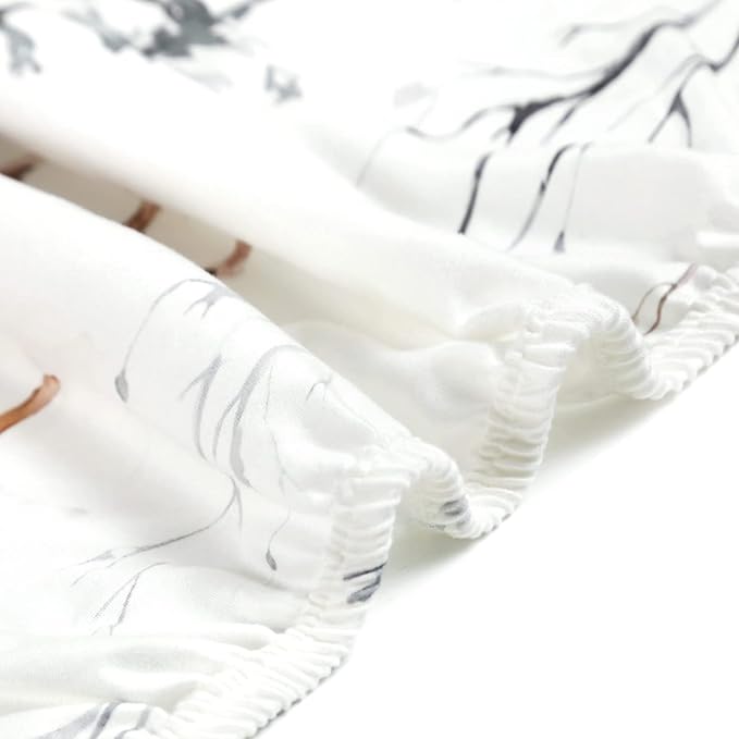 GRSSDER Stretchy Ultra Soft Jersey Knit Pack and Play Sheets 2 Pack, Portable/Mini Crib Sheets Universal Fitted for Playpen Mattress Safe and Snug, Stylish Cute Animal Print Baby Sheets