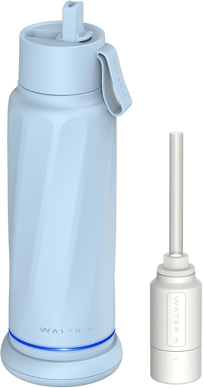 PureSip Vita Smart Water Bottle: BPA-Free Insulated Stainless Steel Bottle, Bluetooth Intake Smart Tracker & Reminder to Drink with Filter & Straw, Ideal Gift for Dad (18 oz)